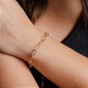 Pulseira Elos em Losango - Semijoias 18k - P82-12120