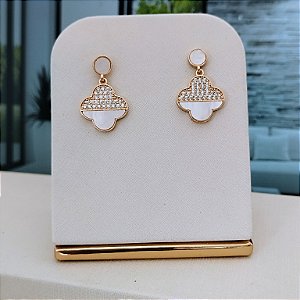 Brinco Pêndulo Trevo - Semijoias 18k - B309-10160