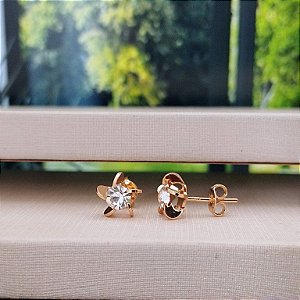 Brinco Ponto de Luz Zircônia - Semijóia 18k - B320-0364