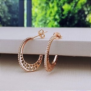 Argola Oval Cravejada - Semijoia 18k - B348-11140