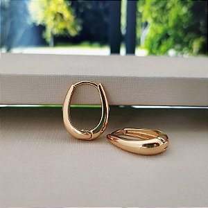 Argola Oval Lisa - Semijoia 18k - B368-08136