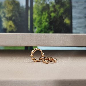 Brinco Argola Bolinhas -Semijoia 18k- B391-0364