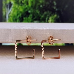 Argola Quadrada Com Tarraxa - Semijoia 18k - B412-692