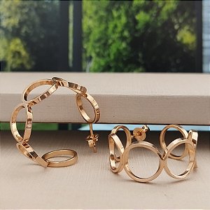 Brinco Argola Elos - 22mm - Semijoias 18k - B340-17220