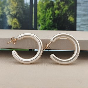 Argola Perolada - 24mm - Semijoias 18k - B324-11130