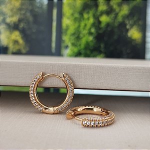 Argola Cravejada- 16mm - Semijoia 18k - B335-16170