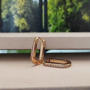 Argola Cravejada - 19mm - Semijoia 18k - B457-12170