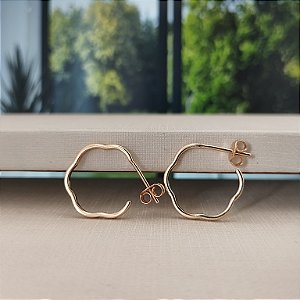 Argola Flor - Semijoia 18k- B462-08110