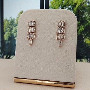 Brinco Com Zircônias - Semijoia 18k - B370-12170