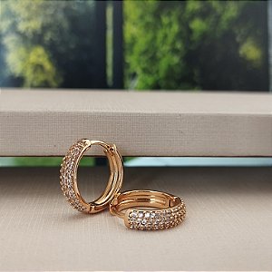 Argola Cravejada Com Zircônias - Semijoia 18k - B471-11140