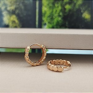 Argola Bolinhas Chapadas - 13mm - Semijoia 18k - B480-0592