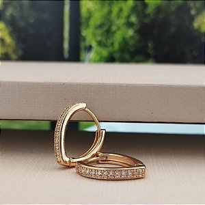 Argola Gota Cravejada - Semijoia 18k - B492-12150