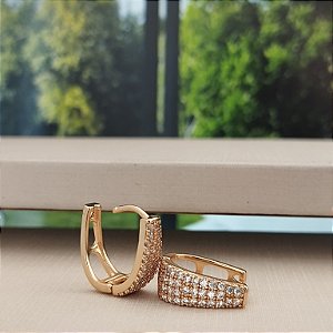 Argola Cravejada-15 mm - Semijoias 18k -B327-11140