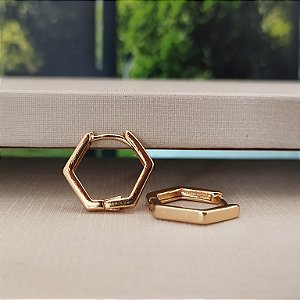 Argola Geométrica Lisa - Semijoia 18k -B508-0476
