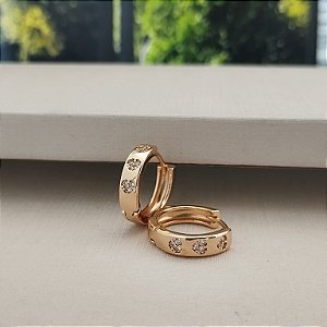 Argola Com Corações Cravejados - 15mm - Semijoia 18k - B502-08130
