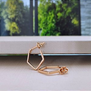 Argola Geométrica Lisa - Semijoia 18k -B513-08102