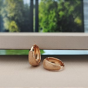 Argola Trabalhada - 14mm - Semijoia 18k -B518-07110