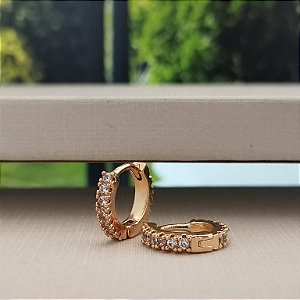 Argola Cravejada - 11mm - Semijoia 18k - B524-0692