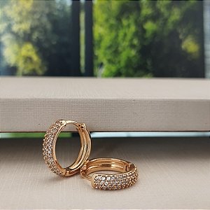 Argola Cravejada - 14mm - Semijoia 18k - B525-12140