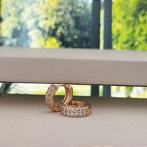 Argola Cravejada - 11mm - Semijoia 18k - B527-0692