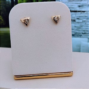 Brinco Geométrico Com Zircônia - Semijoia 18k - B537-0468