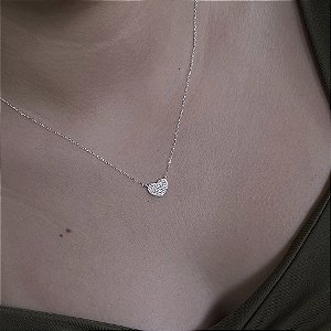 Gargantilha Coração Cravejado - Prata 925 - MG786-31186