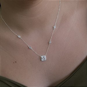 Gargantilha Luxo Com Zircônias - Prata 925 - MG789-63378