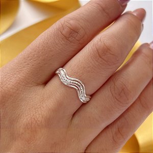 Anel Ondulado - Prata 925 - MA448-26156