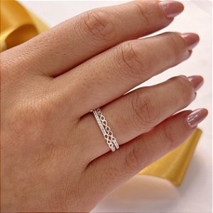 Anel Infinitos Com Zircônias - Prata 925 - MA500-25150