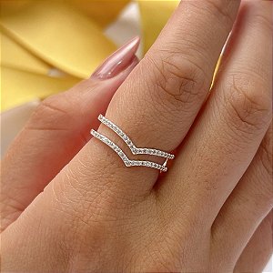 Anel Feminino Cravejado - Prata 925 - MA501-34204