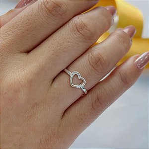 Anel Coração Com Zircônia - Prata 925 - MA506-23142
