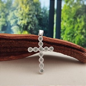 Pingente Crucifixo Com Zircônias - Prata 925 - MPI424-24144