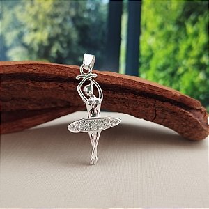 Pingente Bailarina Com Zircônias - Prata 925 - MPI425-19114
