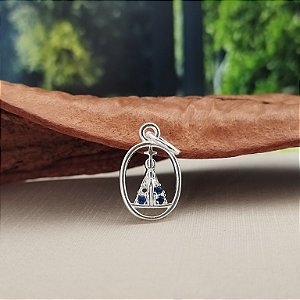 Pingente N.S Aparecida Com Zircônias - Prata 925 - MPI426-1278