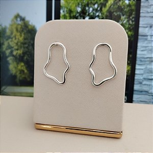 Brinco Orgânico Vazado - Prata 925 - B546-31186