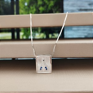 Gargantilha N.S Aparecida Com Zircônias - Prata 925 - MG800-40240