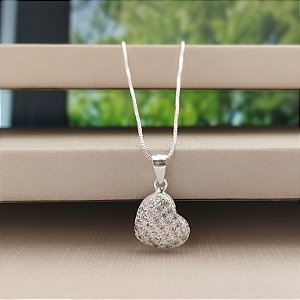 Gargantilha Coração Cravejado - Prata 925 - MG803-32192
