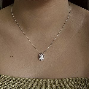 Gargantilha N.S das Graças Cravejada - Prata 925 - MG808-33210