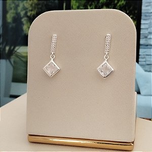 Brinco Pêndulo Com Zircônias - Prata 925 - B569-29174