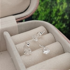 Conjunto Ponto de Luz (Brincos e Pingente) - Prata 925 - MCJ126-1068