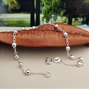 Pulseira Com Bolinhas - Prata 925 - P131-33198