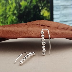 Brinco Ear Cuff Bolinha - Prata 925 - B582-23138