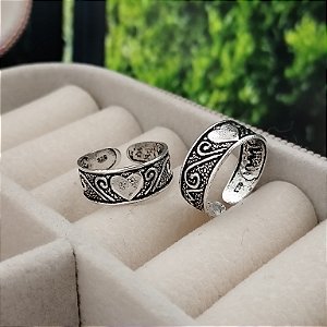 Anel Para Pé Ajustável Bali (Cor Envelhecida) - Prata 925 - MA528-18108