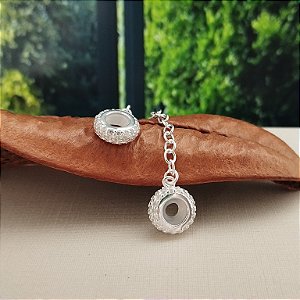 Berloque Trava De Segurança Cravejada - Prata 925 - MBL341-36210