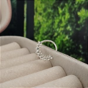 Piercing Argolinha Cravejado - (Unidade) - Prata 925 - B604-X54