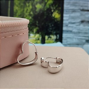 Argola Coração - 13mm - Prata 925 - B610-X56