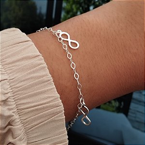 Pulseira Com Infinitos - Prata 925 - P145-27162