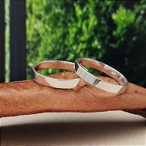 Aliança Quadrada Lisa - 3mm - (Unidade) - Prata 925 - AL13-X170