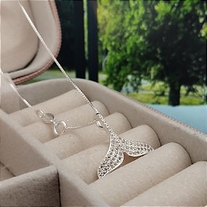 Gargantilha Cauda de Sereia Cravejada - Prata 925 - MG836-X192