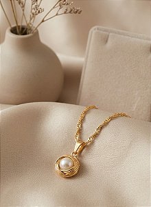 Gargantilha Com Pérola - Semijoia 18k - MG851-X150